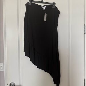 Nine West Black Asymmetrical Midi Skirt